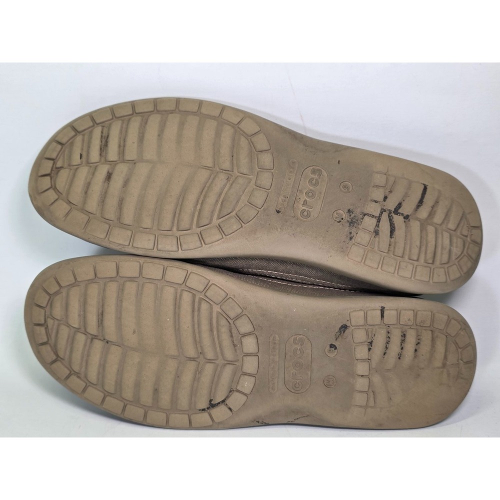 Crocs Santa Cruz 2 Luxe Men's Shoes Size 9 Beige Tan Canvas Slip On Loafers - Picture 9 of 11